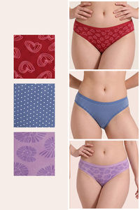 Zivame Low Rise Full Coverage Bikini Panty (Pack of 3) - Multicolor — thumbnail 2
